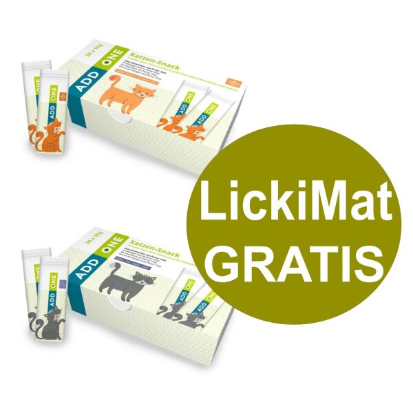 2 x Add One 30x10g + LickiMat Lachs/Leber zur Eingabe von Porus® One