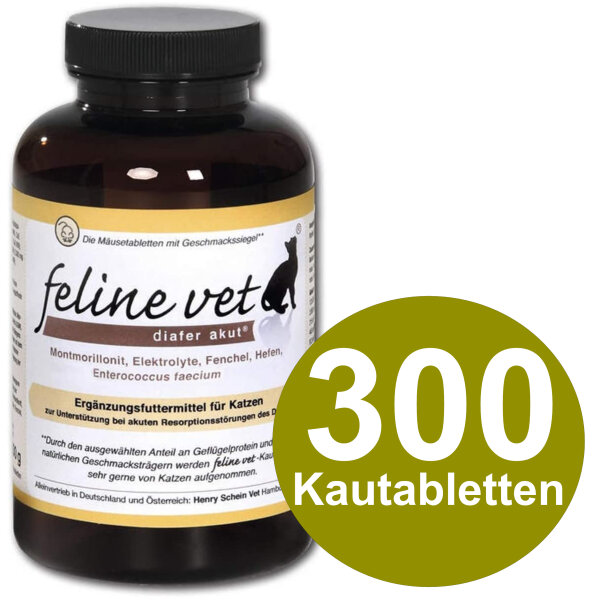 Feline Vet Diafer Akut 300 Tabletten Katze bei Resorptionsstörungen Darm