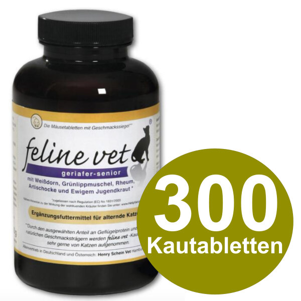 Feline Vet Geriafer Senior 300 Tabl. Ergänzungsfuttermittel für alternde Katzen