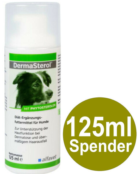 Alfavet DermaSterol Pet 125ml Spender für Hunde bei Haarausfal