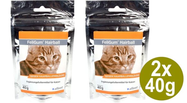 Alfavet FeliGum Hairball 2x 40g gegen Haarballenbildung bei Katzen