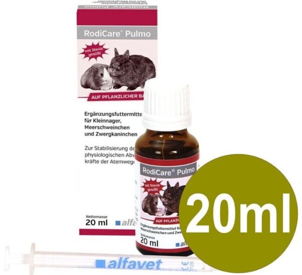 Alfavet RodiCare Pulmo 20ml zur Unterstützung der Atemwege Kleinnager