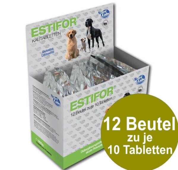 NutriLabs Estifor 12x10 Kautabletten Durchfall Hunde Reg.Darmflora