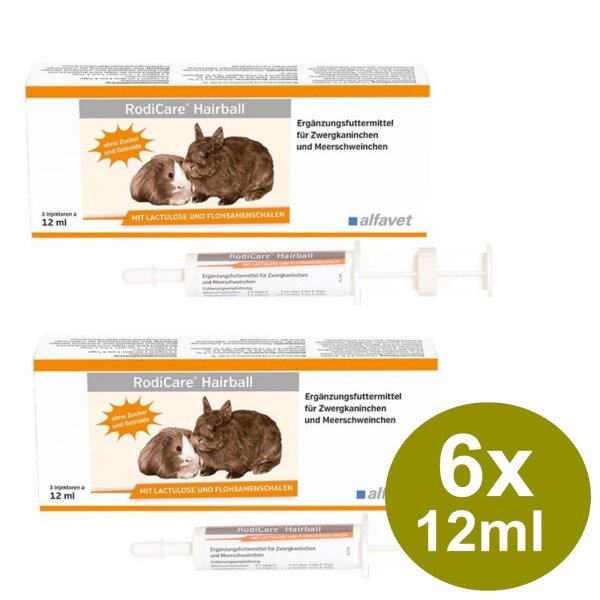 Alfavet RodiCare Hairball 6x12ml Injekt. Meerschweinchen Zw.Kaninchen