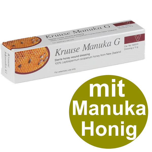 Kruuse Manuka G Honig Wundsalbe 15g Gel für Tiere Wundheilung Hund Katze