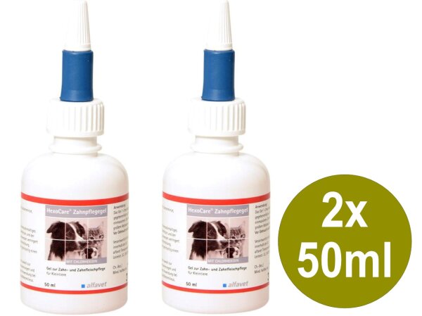 Alfavet HexoCare Gel 2x50ml Zahn- und Zahnfleischpflege Hund & Katze