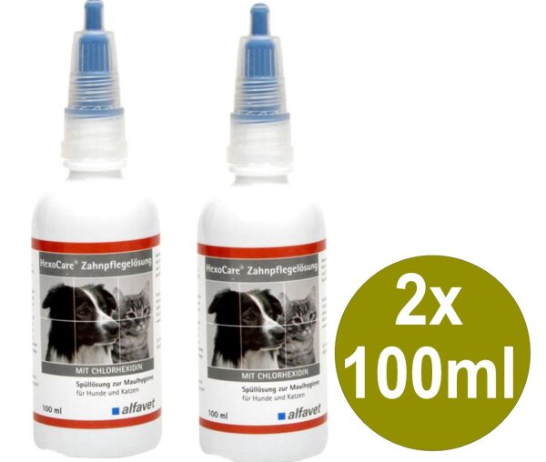 Alfavet HexoCare Zahnpflege Lösung 2x100ml Hund & Katze