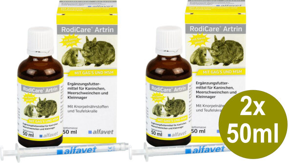 Alfavet RodiCare Artrin 2x50ml Meerschw. Kaninchen unterst. Gelenke